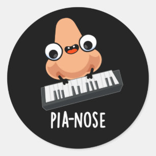 Adesivo Piano Engraçado Piano Nose Pun Dark BG