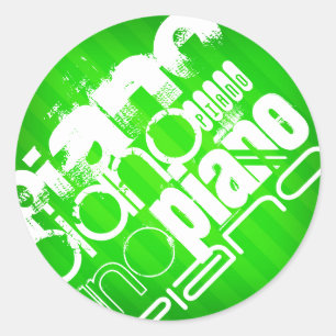 Adesivo Piano; Listras verdes de néon
