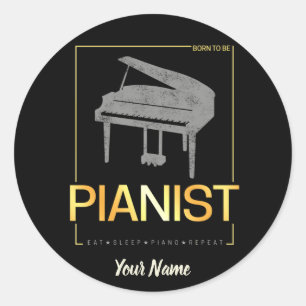 Adesivo Piano Nascer a ser pianista para músicos