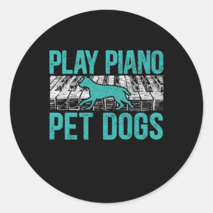 Adesivo Piano Pet Dogs Musical Instrumento Musical Pi