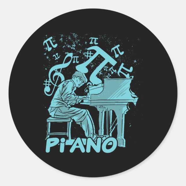 Adesivo Piano Pi - Símbolo 3.14 Dia Math Science Pun (Frente)