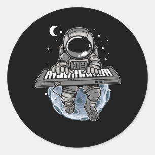 Adesivo Piano Player Astronauta Musical Instrumento Cosmon