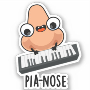 Adesivo Pianose Engraçado Piano Nose Pun