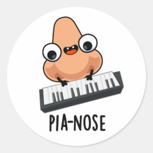 Adesivo Pianose Engraçado Piano Nose Pun