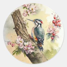 Adesivo Pica-Pau de Aquarela