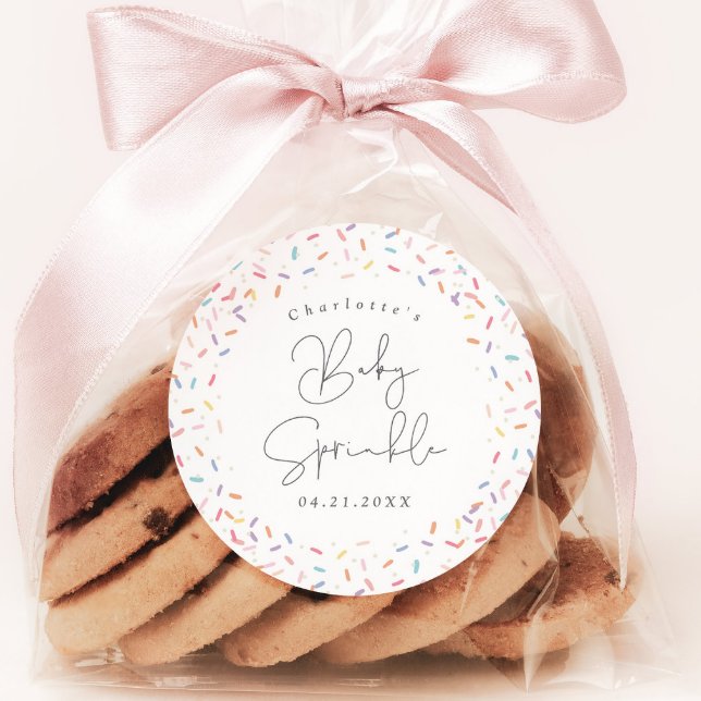 Adesivo Picante cotovelo-cotovelo-cotovelo, Chá-talhante (Cute rainbow baby sprinkle shower favor sticker or envelope closure.)