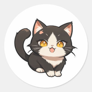 Adesivo Picante de Gato Chibi