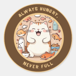 Adesivo Picante de gato faminto - Design de humor Kawaii
