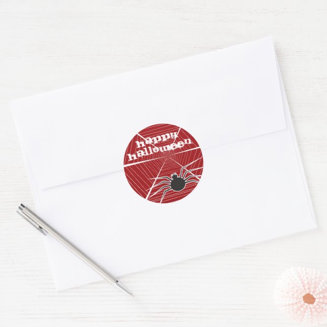 Adesivo Picantes de Spider e Halloween na Web (Envelope)