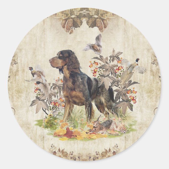 Adesivo Picardy Spaniel, caça às aves (Frente)
