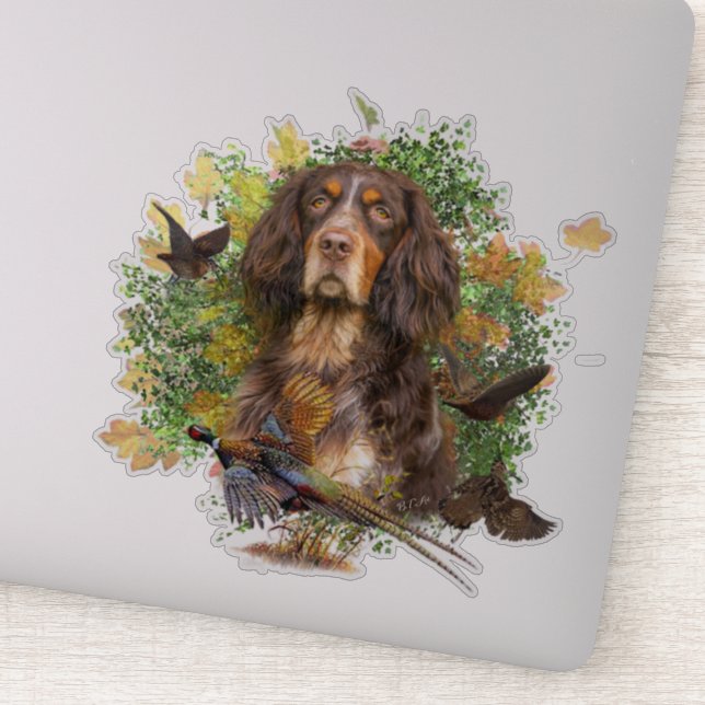 Adesivo Picardy Spaniel, época de caça (Detalhe)