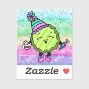 Adesivo Pickle de aniversário   Chapéu de Aniversário R