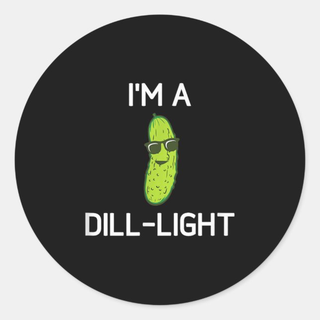Adesivo Pickle Pun, Eu Sou Uma Luz Dill, Engraçado, Piadas (Frente)