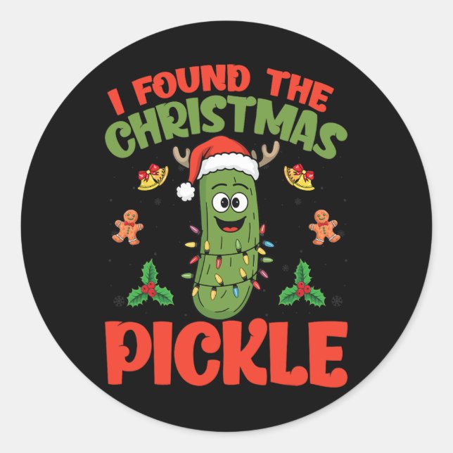 Adesivo Pickle Santa Hat Xmas Lights - Encontrei O Natal (Frente)