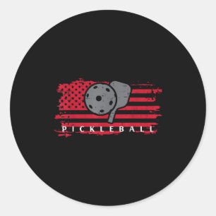Adesivo Pickleball bandeira americana vermelha homens mulh