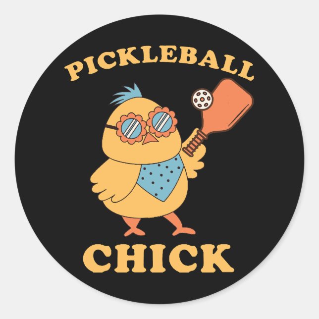 Adesivo Pickleball Chick - retrô (Frente)