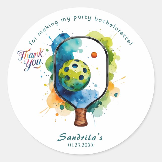 Adesivo Pickleball  | Despedida de Solteira  (Frente)