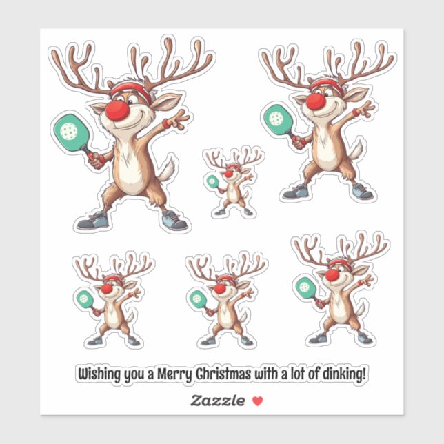 Adesivo Pickleball 🎄 Feliz Natal, texto personalizado (Folha)