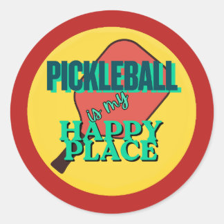 Adesivo Pickleball is my happy place humor 