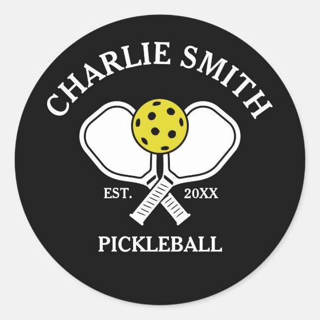 Adesivo Pickleball Paddker Personalizado - Nome e Ano (Frente)