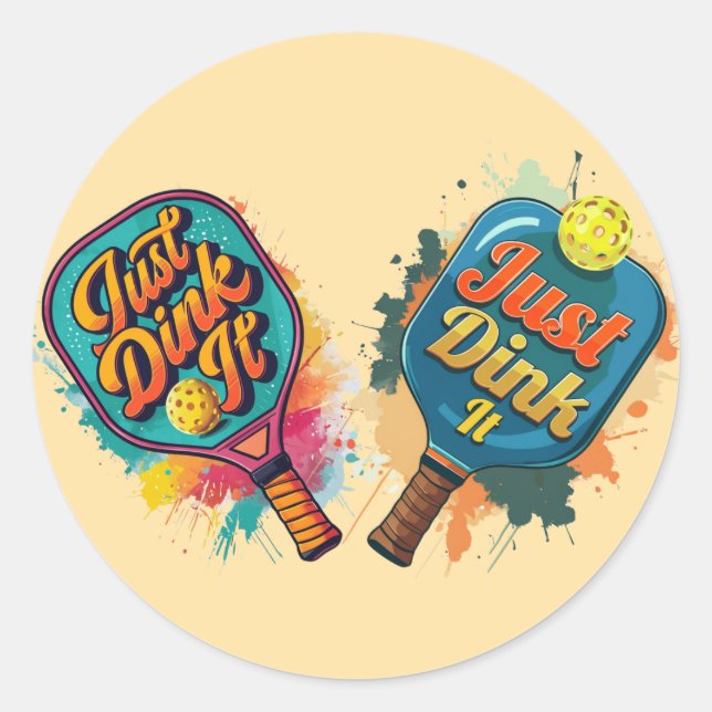 Adesivo Pickleball Paddle - Design desportivo e divertido (Frente)