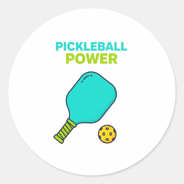 Adesivo Pickleball Power Funny Sports Sticker (Frente)