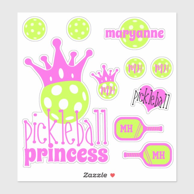 Adesivo Pickleball Princess Bright Pink vinil Sticker (Folha)