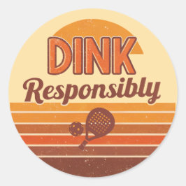 Adesivo Pickleball Retro 'Dink Responsavelmente'
