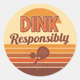 Adesivo Pickleball Retro 'Dink Responsavelmente'