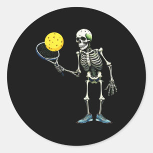 Adesivo Pickleball Skeleton Tee Halloween Costume Pickleba
