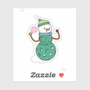 Adesivo Pickleball Snowman Engraçado Natal Natal