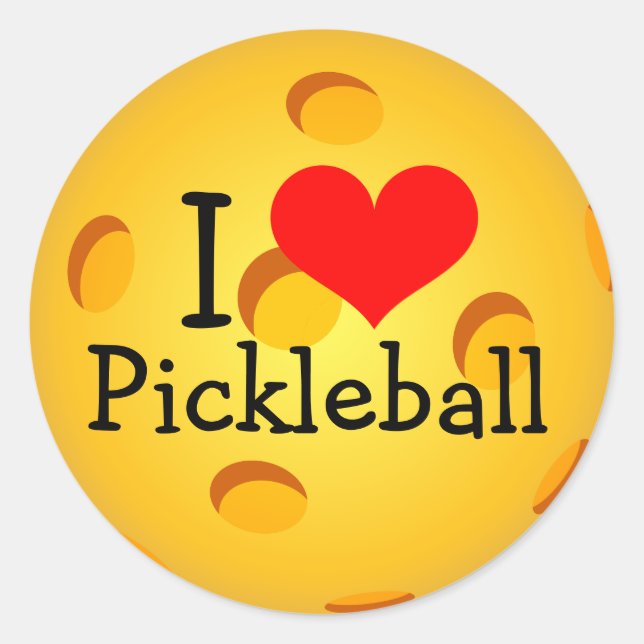 Adesivo PICKLEBALL STICKERS - "I Love Pickleball" (Frente)