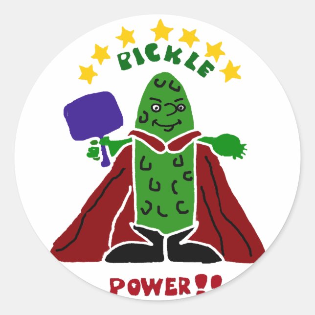 Adesivo Pickleball Super Hero Pickleball Engraçado (Frente)