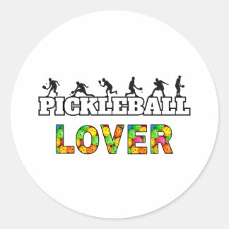 Adesivo Pickleball Word Male Silhouettes Lover Ball