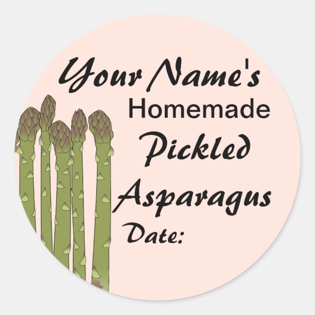 Adesivo Picles caseiros Canning Jar Lid Labs Asparagus (Frente)