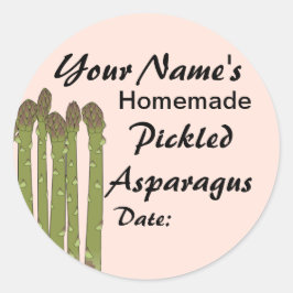 Adesivo Picles caseiros Canning Jar Lid Labs Asparagus
