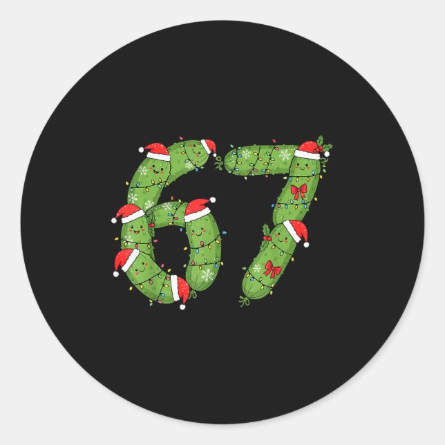 Adesivo Picles De Natal Seis Sete Diversão Feriado 67 Meme (Frente)