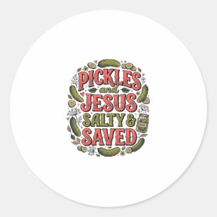 Adesivo Picles e Jesus Salty Saved Camisa Vintage Design