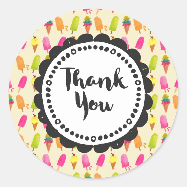 Adesivo Picles e Sorvetes Obrigado (Frente)