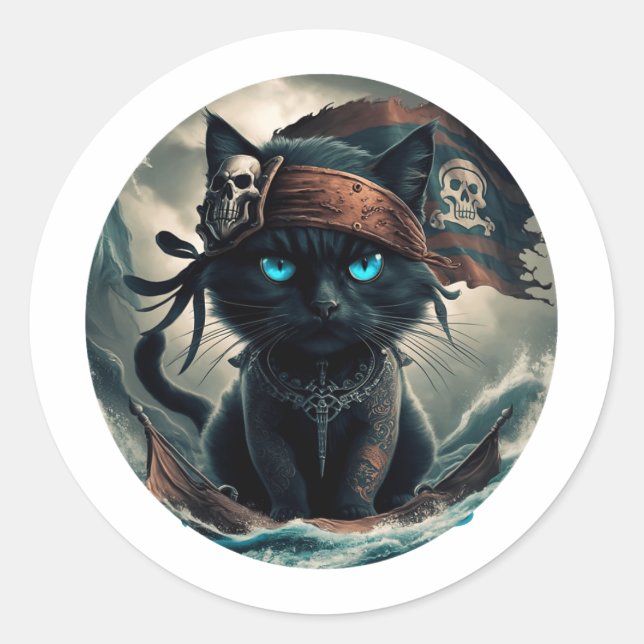 Adesivo Pico Art Funny Abstrato Cat (Frente)