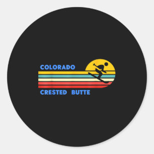 Adesivo Pico crestado colorado esqui esquiador retro sol