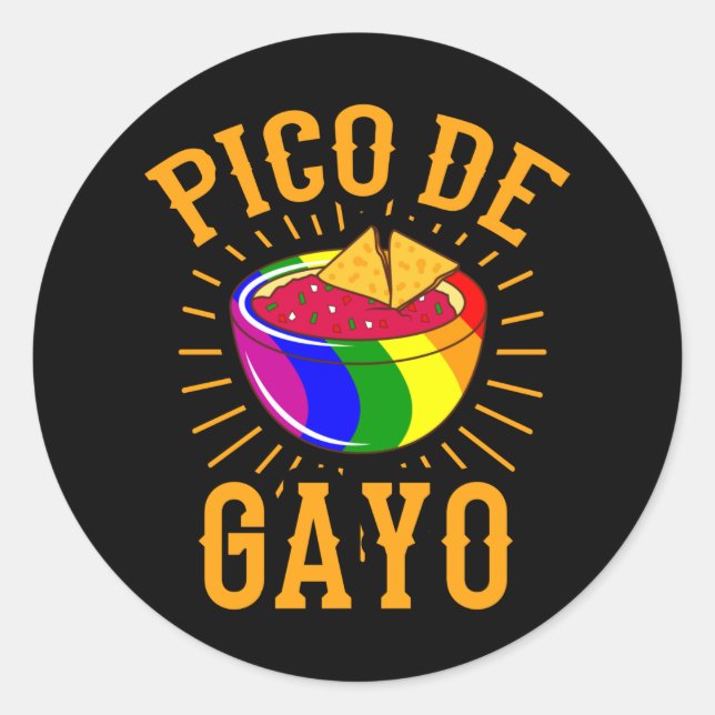 Adesivo PICO DE GAYO Orgulho LGBT Mês LGBTQ Bandeira Arco- (Frente)