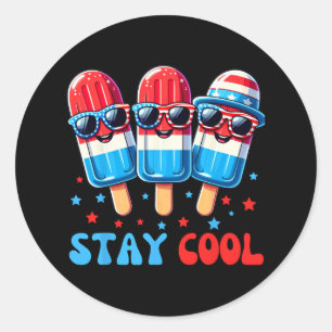 Adesivo Picolé Stay Cool 4 De Julho Meninos Homens EUA Ame