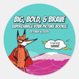 Adesivo Picture Book Summit 2025 Sticker with Fox in Cape