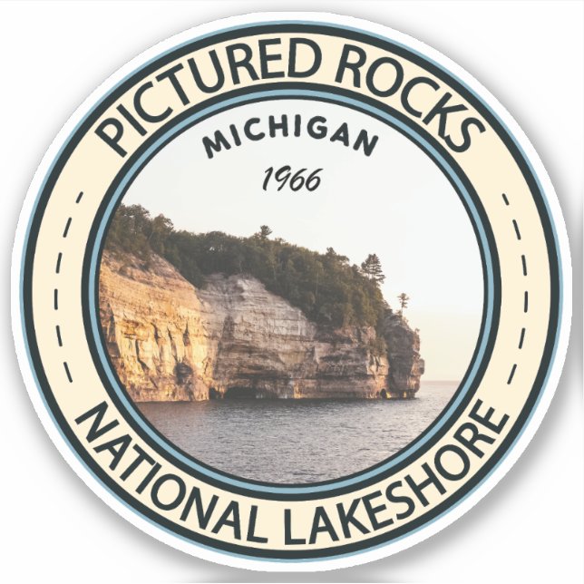 Adesivo Picture Rocks National Lakeshore Crachá Michigan (Frente)