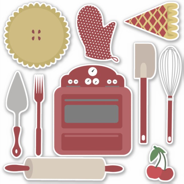 Adesivo Pie Kitchen Stickers - Cereja (Frente)