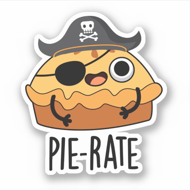 Adesivo Pie Pie Pun Engraçado Pirata (Frente)