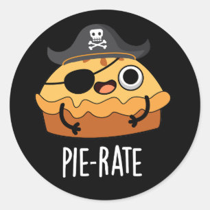 Adesivo Pie Pun Dark BG, Pie Pie Pirate Engraçado