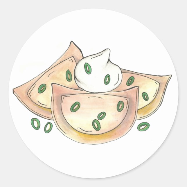 Adesivo Pierogies Polonês Batata-Dumplings Foodie (Frente)