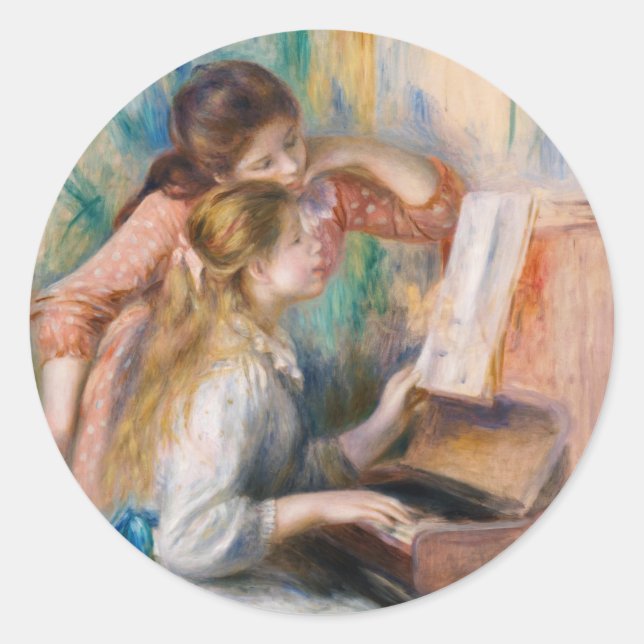 Adesivo Pierre Auguste Renoir - Jovens Meninas no Piano (Frente)